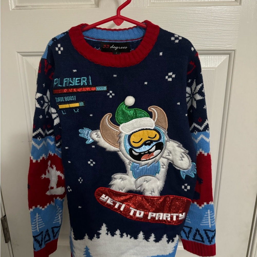 Ugly Holiday Christmas Sweater 33 Degrees Youth Small Kids Funny Gift NWT $44